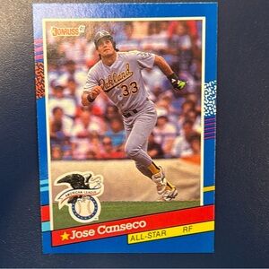 Jose Canseco All-Star Baseball Card